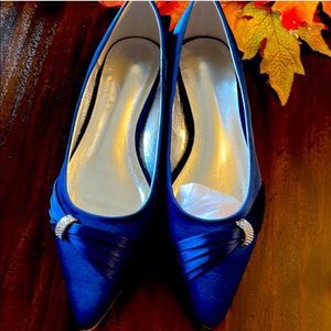 Blue and Rhinestone Flats